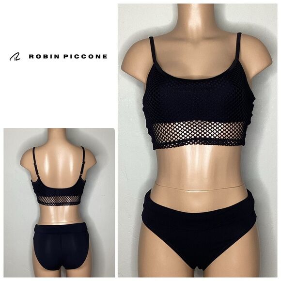 New. Robin Piccone black net bikini. Medium. Retails $214 - Picture 1 of 7